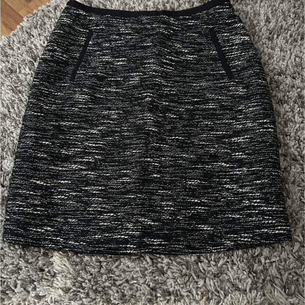 Talbots Black and White Textured Pencil Skirt